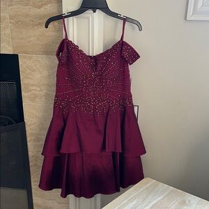 City Studio Pink and Silver Embellished Mini Dress